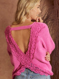 Major Details Sweater: Hot Pink
