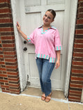 Relaxed And Ready Top: Pink Combo