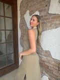 No Plans Needed Midi Dress: Khaki