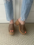 Bada Bing Platform Heels: Brown Distressed