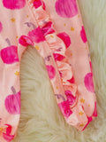 Pink Pumpkin Ruffle Romper