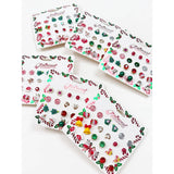 Christmas Theme Post Earring Set: Multi-Color