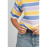 Sweet Stripes Knit Top : Ivory/Pink