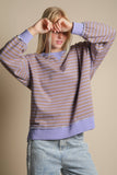 Serene Stripe Pullover: Lavender