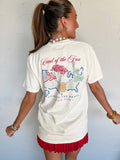 Land of the Free Watercolor Tee: Ivory