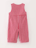 The Merry Gingham Boys Smock: Red
