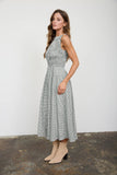 Gingham Garden Midi Dress: Green