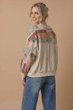 Piece by Piece Pullover Top: Oatmeal/Olive