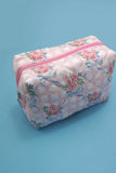 Floral Cosmetic Pouch Bag : Pink/Royal Mix