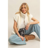 Sassy Sherpa Vest: White