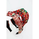 Plaid and Proper Christmas Headband: Red/Green