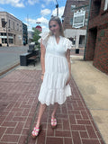Sweet Graces Eyelet Dress: Off-White