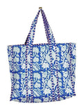 Overly Organic Quilted Tote Bag: Blue