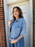 Dilly Dally Denim Top: Lightwash