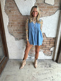 Restocked! Concert Cutie Denim Romper: Light Wash