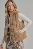 Fireside Quilted Vest: Caramel