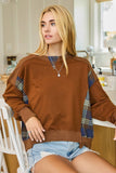 Harvest Patch Pullover Top: Brown