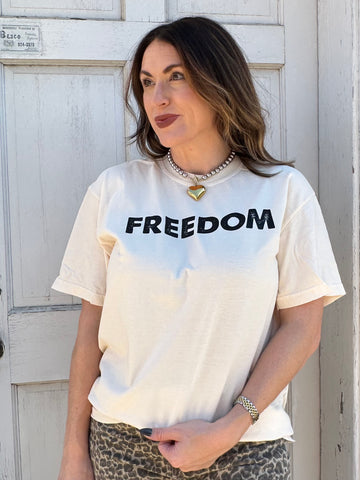 FREEDOM Graphic Tee: Ivory