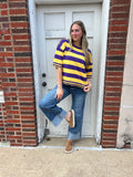 Gameday Stripe Top: Purple/ Yellow