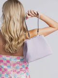 Gemma Pleated Satchel Bag: Lilac