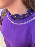 Hail Mary Mesh Top: Purple/ Yellow