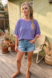 Perfectly Striped Top: Pink/ Royal