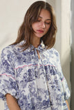 Toi De Paris Printed Top: Blue Multi
