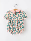 Petal Princess Romper: Emerald/ Pink