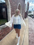 Western Charm Blouse: Ivory