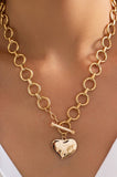 Hammered Heart Necklace: Gold