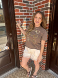 Western Horse Bit Tee: Espresso