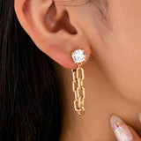 Diamond Link Earrings: Gold