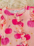 Pink Pumpkin Ruffle Romper