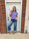 Tailgate Chic Sweater Vest: Lavender/ White