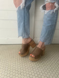 Bada Bing Platform Heels: Brown Distressed