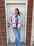Regal Rose Fleece Jacket PLUS: Cream Floral