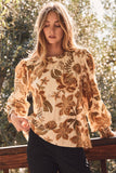 Fireside Florals Blouse: Sand Multi