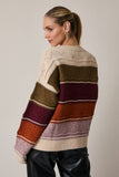 Leaves are Falling Stripe Sweater: Multi-Color