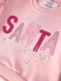 Santa Baby Velvet Pant Set: Pink
