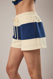 Sail Away Together Shorts: Cream- Navy