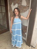 Ready In Ric Rac Dress: Blue