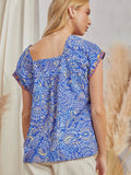 Reason to Celebrate Embroidery Top: Blue