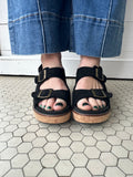 My 2 Cents Wedges: Black Faux Suede