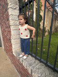 Strawberry Swirl Kids Set: Cream/Denim