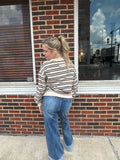 Repeat After Me Striped Top: Beige Mix