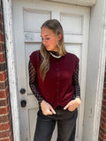 Now or Never Cardigan Top: Wine