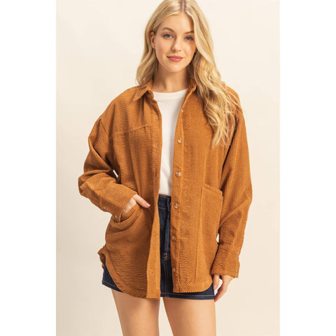 Keep it Classic Cord Jacket: Caramel