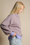 Serene Stripe Pullover: Lavender