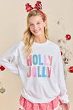Holly Jolly Gingham Pullover: White