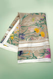 Sophisticated Floral Scarf: Beige